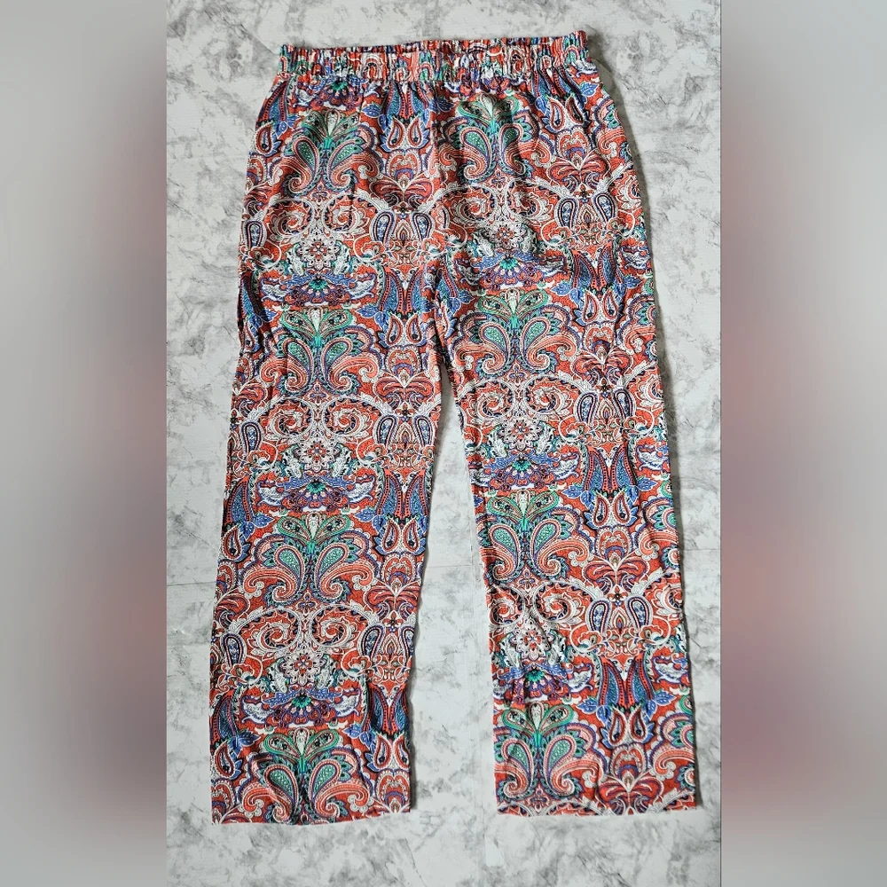 HESTER & ORCHARD 100% Rayon Wide-leg Paisley Bohemian style Trousers! - Picture 1 of 7